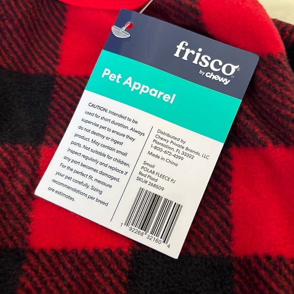 Frisco Dog Plush Cozy Fleeze PJs. Red Plaid. Medium NWT! - Picture 2 of 5